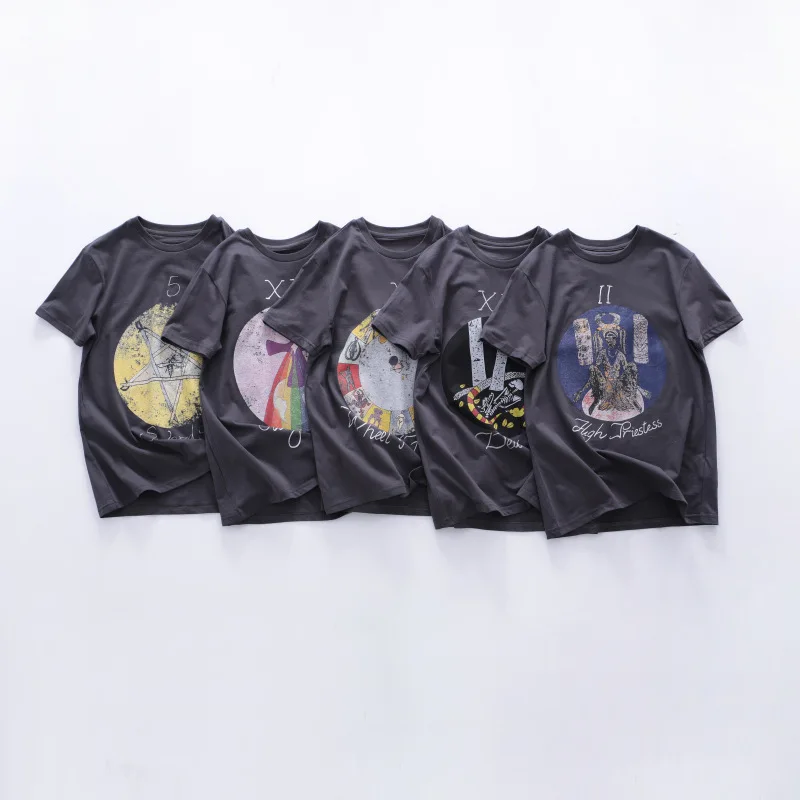 Горячая мода футболка с рисунком Таро новинка 2018 летняя подиумная женская