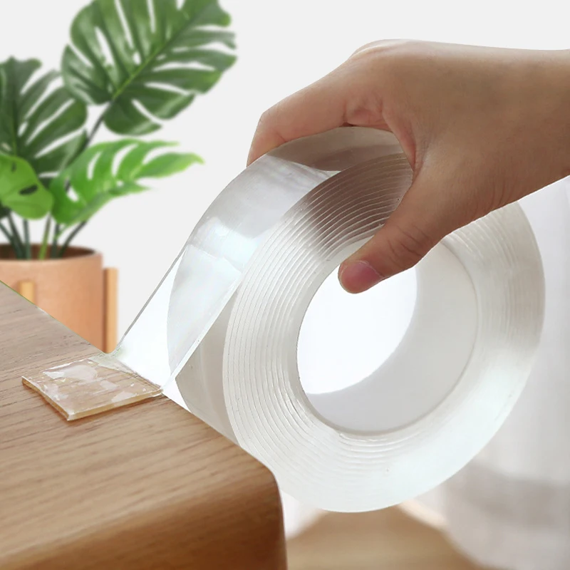 

Transparent Magic Nano Tape Washable Reusable Double Sided Tape Adhesive Nano-No Trace Paste Removable Glue Silicone Rubber Glue