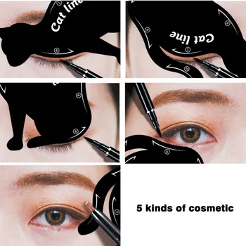 

2 pcs/set Beauty Eyebrow Mold Stencils Women Cat Line Pro Eye Makeup Tool Eyeliner Stencils Template Shaper Model for Women Girl
