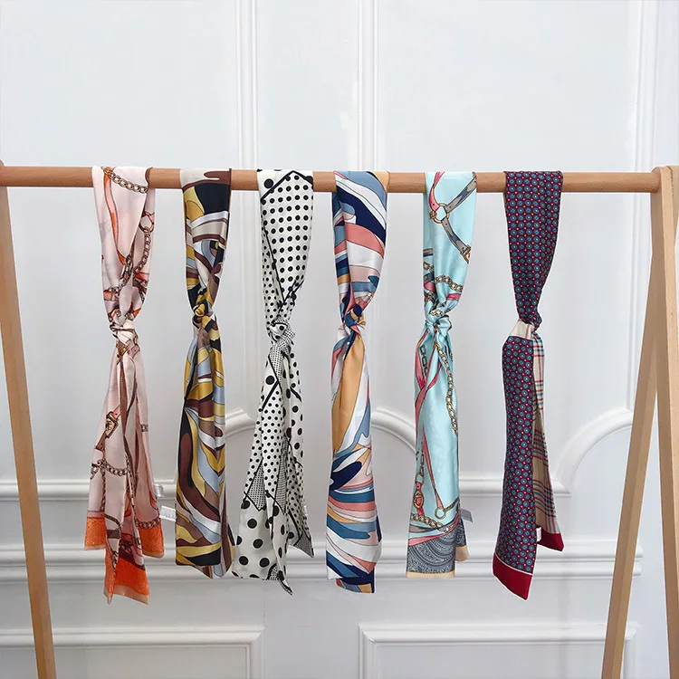 

Yishine 15x150cm 5colo Women Scarf Flat Angle Chain Stirrup Belt Prints Long Wraps Scarves Shawl for Girl Handkerchief Bag Decor