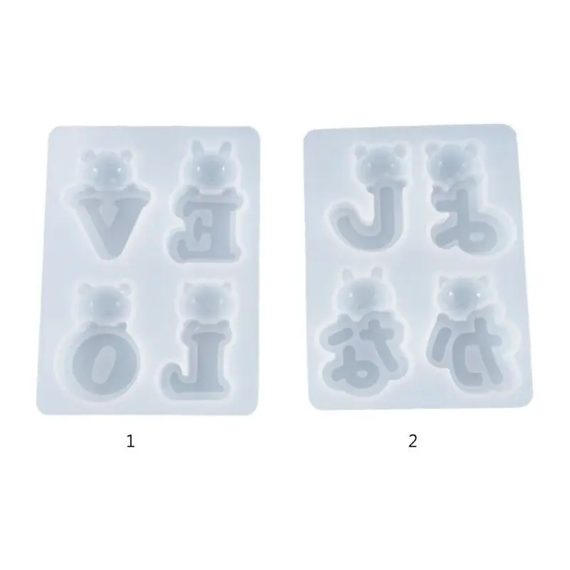 

Crystal Epoxy Resin Mold Bear Letters Decoration Casting Silicone Mould DIY Crafts Jewelry Making Tools