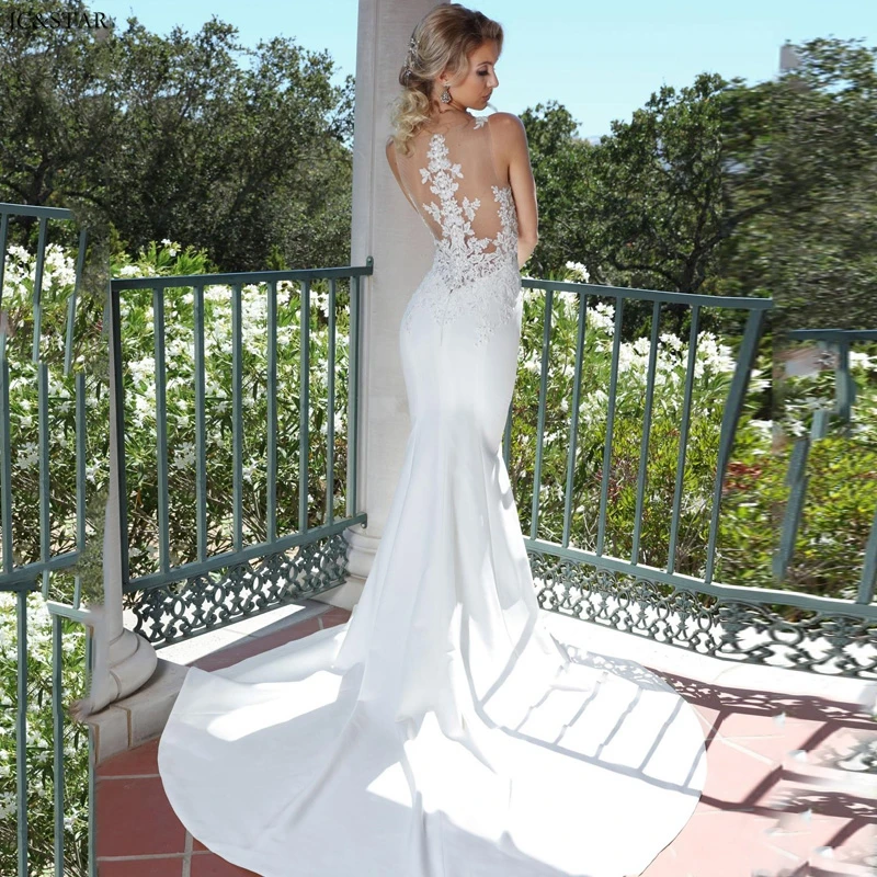 Vestidos de novia 2020 драгоценное кружево аппликация бисером пляж Бохо свадебное платье