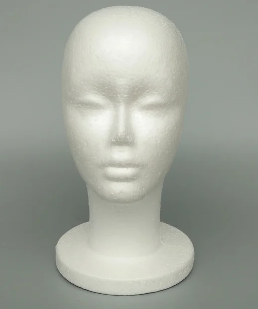 

** FOAM HEAD FEMALE STYROFOAM MANNEQUIN WITH WIG HAT DISPLAY HOLDER