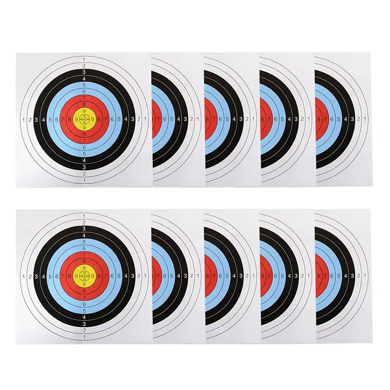 10pcs 40cm Archery Crossbow Target Paper Round Shooting Sports Train Paintball Training Paper Sheet 1 10 Scoring Circle For Club Darts Aliexpress