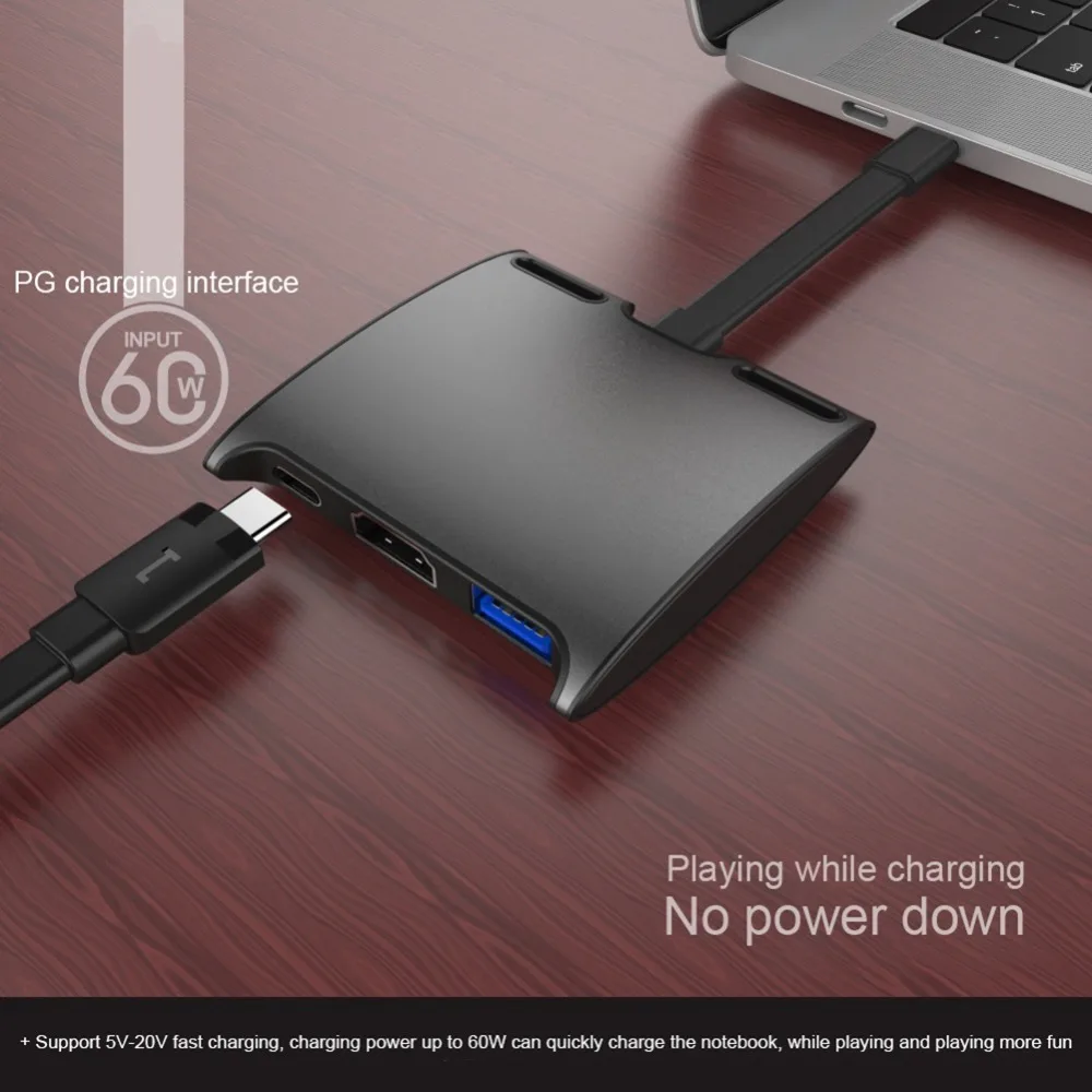 Syle портативный адаптер type-C с разъемом hdmi/usb-c Многофункциональный прочный совместимый адаптер type-c с PD зарядкой