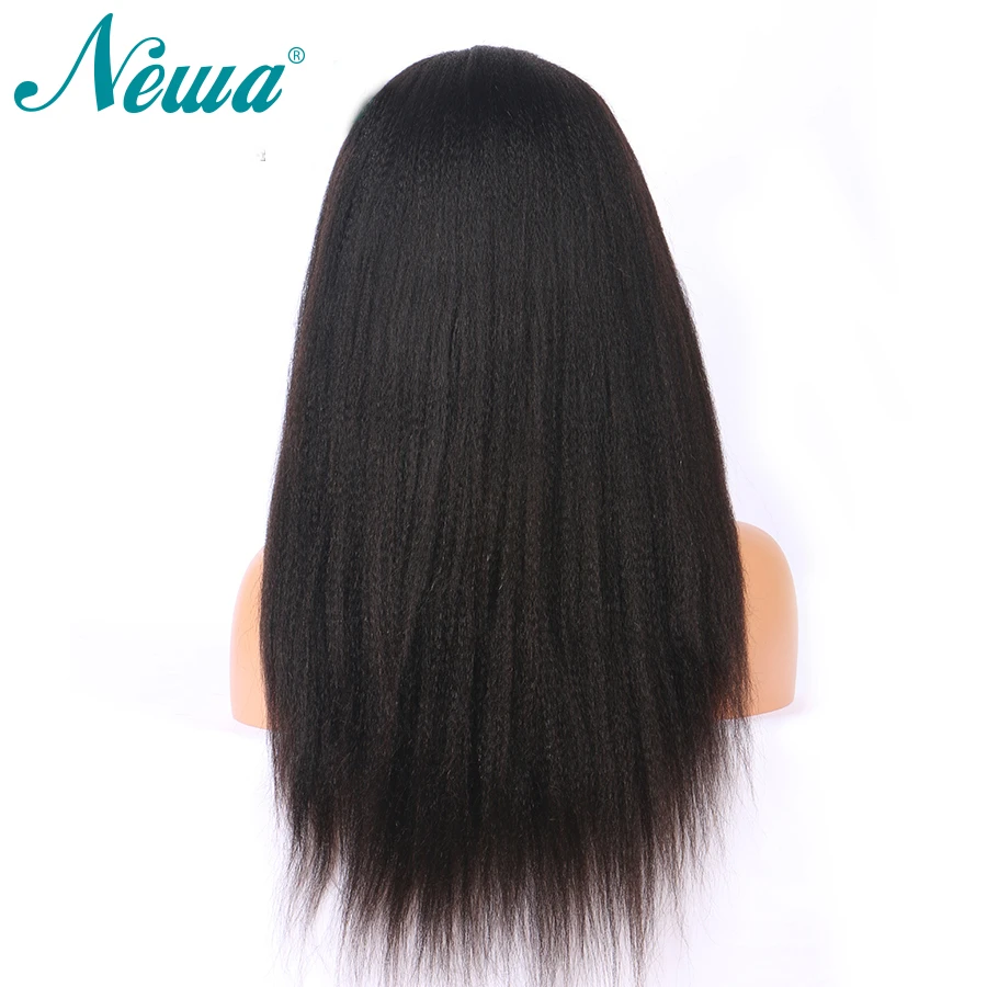 NYUWA Синтетические волосы на кружеве человеческих волос парики предварительно сорвал с отбеленные узлы странный прямо бразильский парики