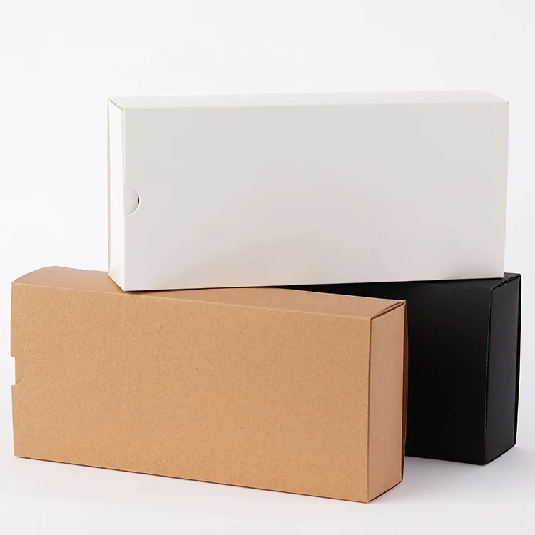 

10pcs/lot 10sizes White/Black/Kraft paper Drawer shape Handmade Soap Packaging Paper Boxes different sizes Gift packaging box