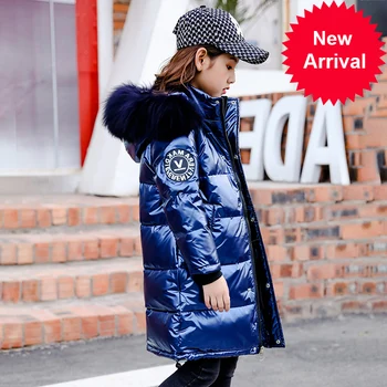 

winter boys and girls waterproof outdoor coat with fur children Thick warm for temperature-30 degree 4-12 years