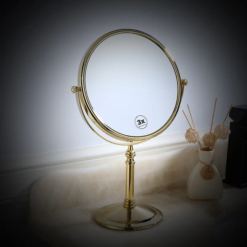 All-copper black desktop mirror hotel beauty mirror