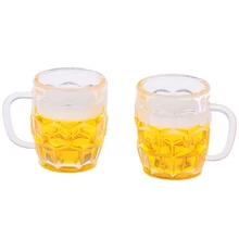 

1 Cups Miniature Beer Glass Mini Furniture Model Accessories Beer With Bubbles MINI Doll House Accessories