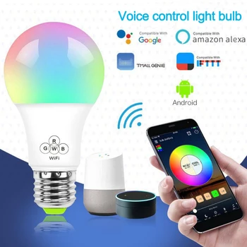 

WiFi App Control Smart Lamp App Control RGB LED Light for Smart Home Decor Smart Life Bedside Lamp Dimmer Lamp Full Color Bulb