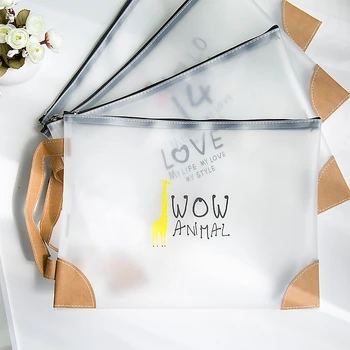 

Filing-products Student Stationery Transparent Matte File Bags Waterproof Portable Handcuffs Large Capacity A4 Storage Bag