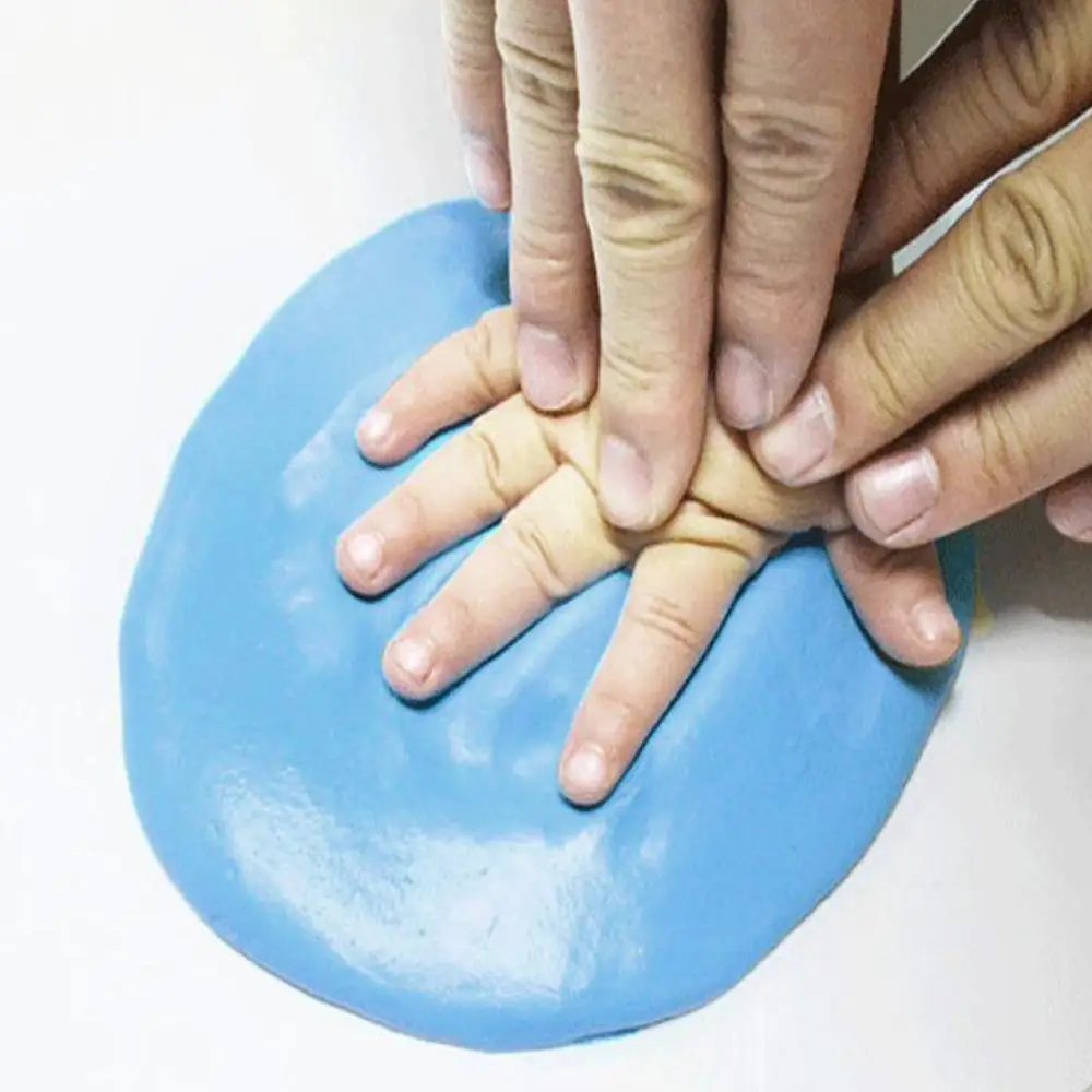 

1pc Baby Footprint Slime Air Drying Soft Clay Baby Hand Foot Print Imprint Kit Casting DIY Footprint Inkpad Newborn Baby Gifts