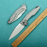 M390 powder steel folding knife TC4 titanium alloy handle high hardness sharp self-defense knife water field survival knife 1