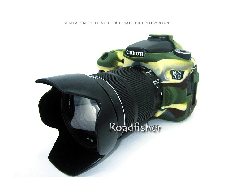 Roadfisher Черный Камо силикагель камера защитная крышка-чехол Корпус для DSLR Canon EOS 700D 6D 5D3 5DS 5DR 5D4 70D 80D 100D