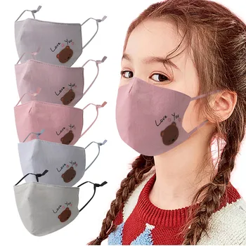 

5PC Kids Cotton Print Mouth mask Dust-Proof Face mask Washable and Reusable Protective Mouth Face Masks Dust-proof Face Mask