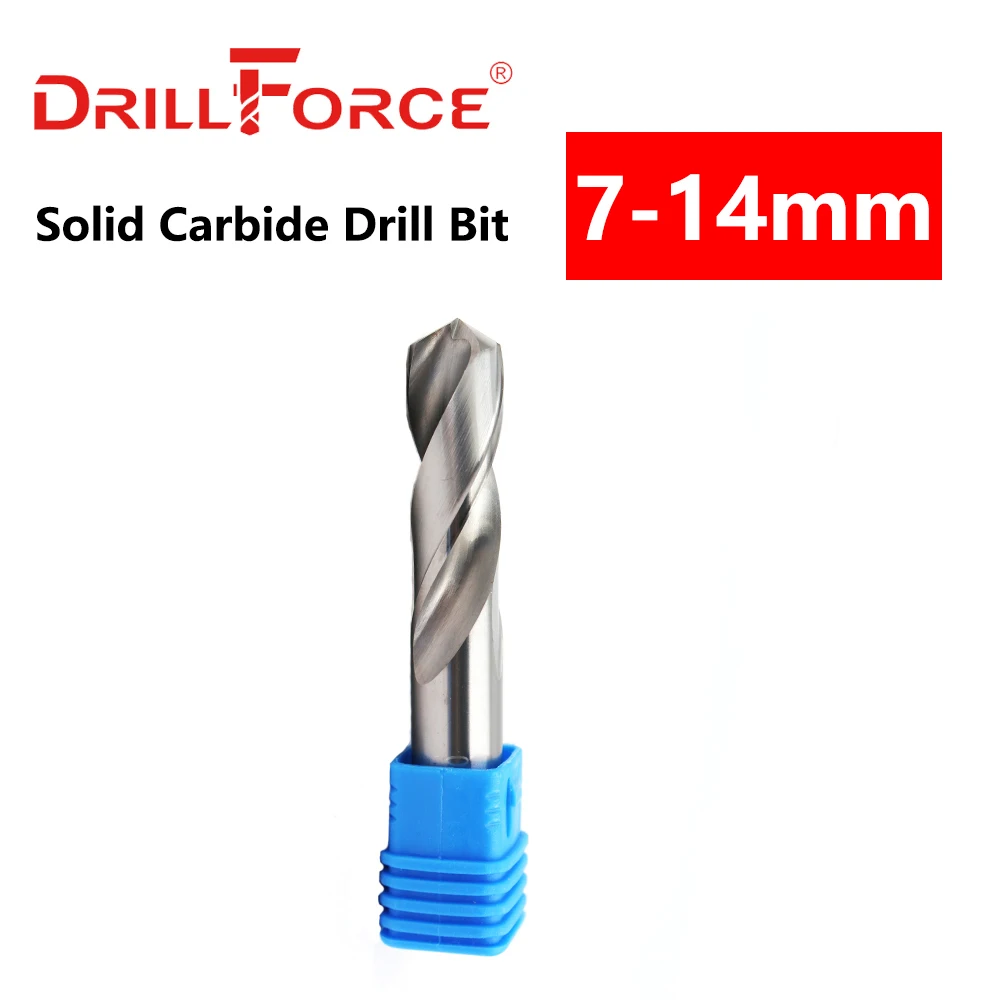 Drillforce 1 шт. 7 мм 14 твердосплавное сверло без покрытия (яркая) отделка Круглый