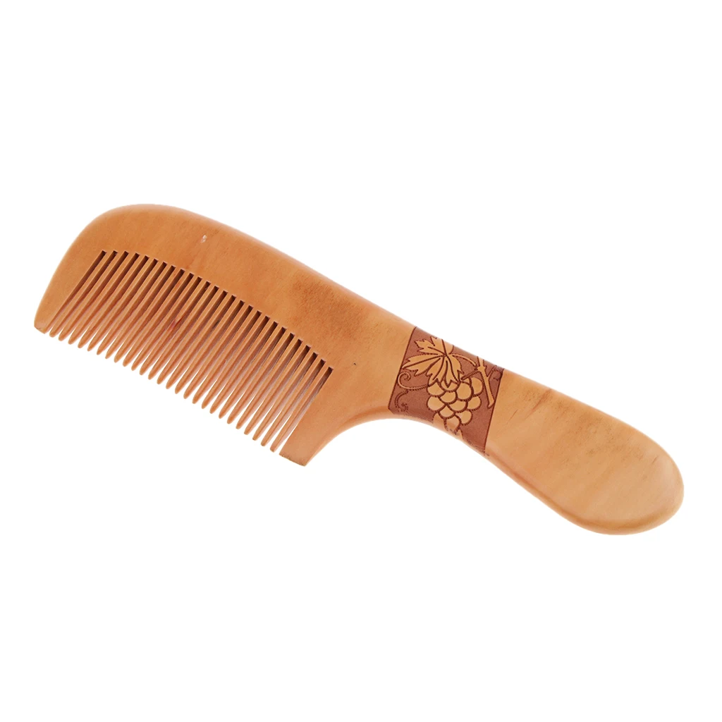 Classic Wood Wide Tooth Anti-static Mahogany Comb Head Massage Wooden Brush
