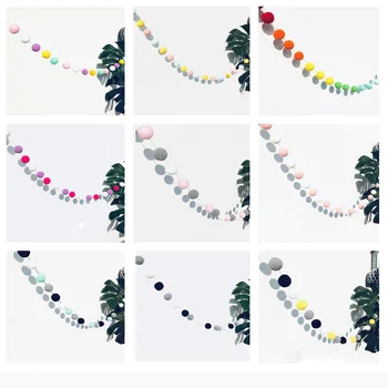 

Felt Ball String Ornament 2.5M 30PCS Hair Balls String Hanging Pendant Girls Room Nursery Garland Decor Birthday Party Banner