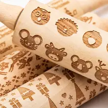 Рождественская деревянная Скалка оленя, тиснение печенья печенье, фондан, пирог, тесто, разрисованный борд Снежинка