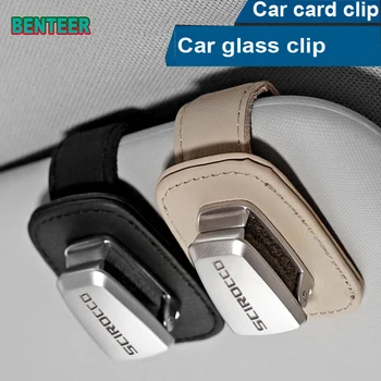 

Genuine leather car sunshade car glass clip holder sticker For VW VK Volkswagen GTI R Scirocco