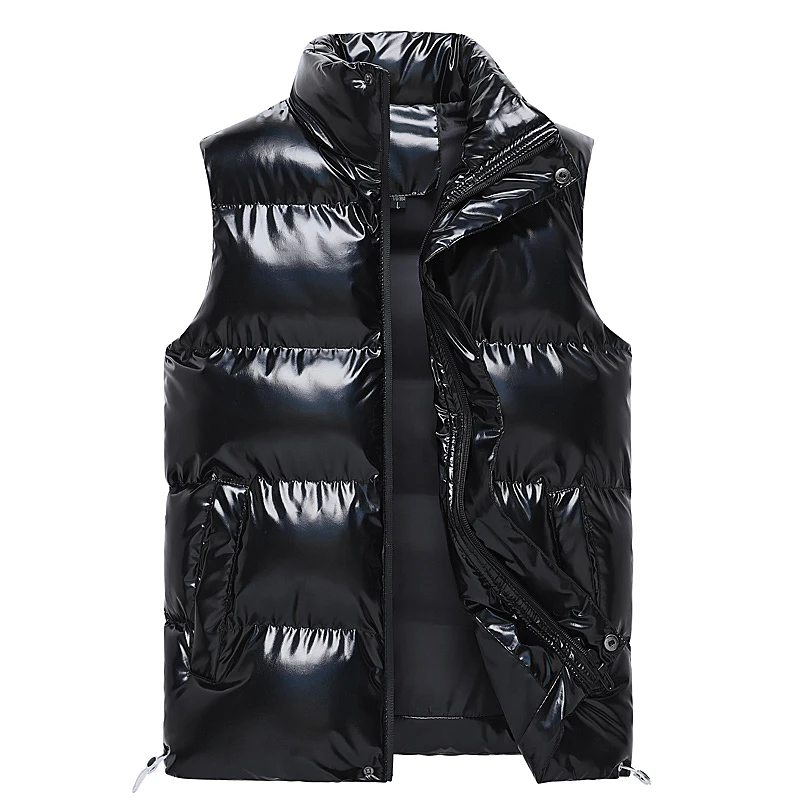 Veste matelassée sans manches homme hiver poches - Veston chaud coton noir blanc taille 5XL