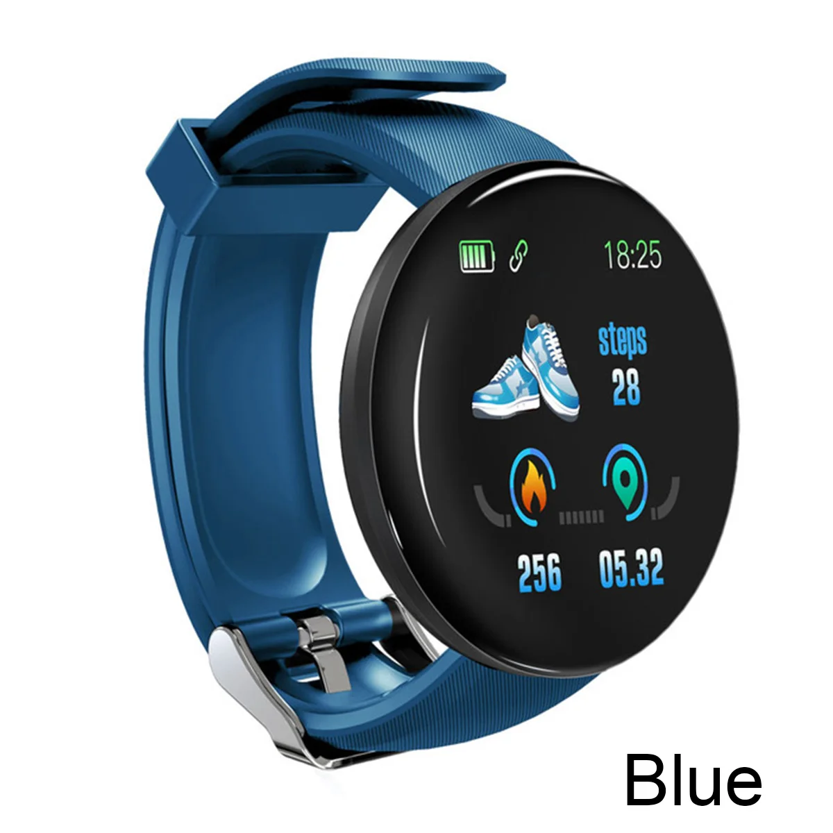 D18-Blue Новинка, Bluetooth D18, умные часы для мужчин, кровяное давление, умные часы для женщин и мужчин, часы, водонепроницаемые, спортивные, трекер, WhatsApp, для Android Ios - Цвет: D18-Blue