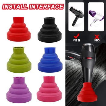 Billige Haartrockner Diffusor Abdeckung Hohe Temperatur Beständig Silica Gel Faltbare Haartrockner Zubehör Friseur Salon Werkzeuge 2
