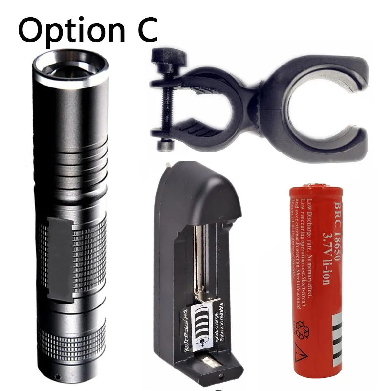 Option C Litwod Z20S5 XM-L2 U3 алюминиевый светодиодный фонарь, 3800 люмен, Регулируемый зум-фокус, фонарь, лампа, фонарик, черный, 5 моделей переключателей - Испускаемый цвет: Option C