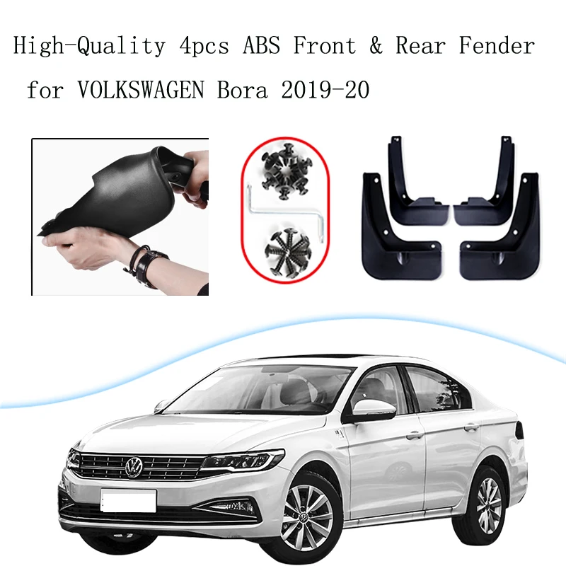 

High-Quality 4pcs ABS Front & Rear Fender for VOLKSWAGEN Bora 2019-20 Car Mud Flaps Splash Guard Mudguard Mudflaps Accessories