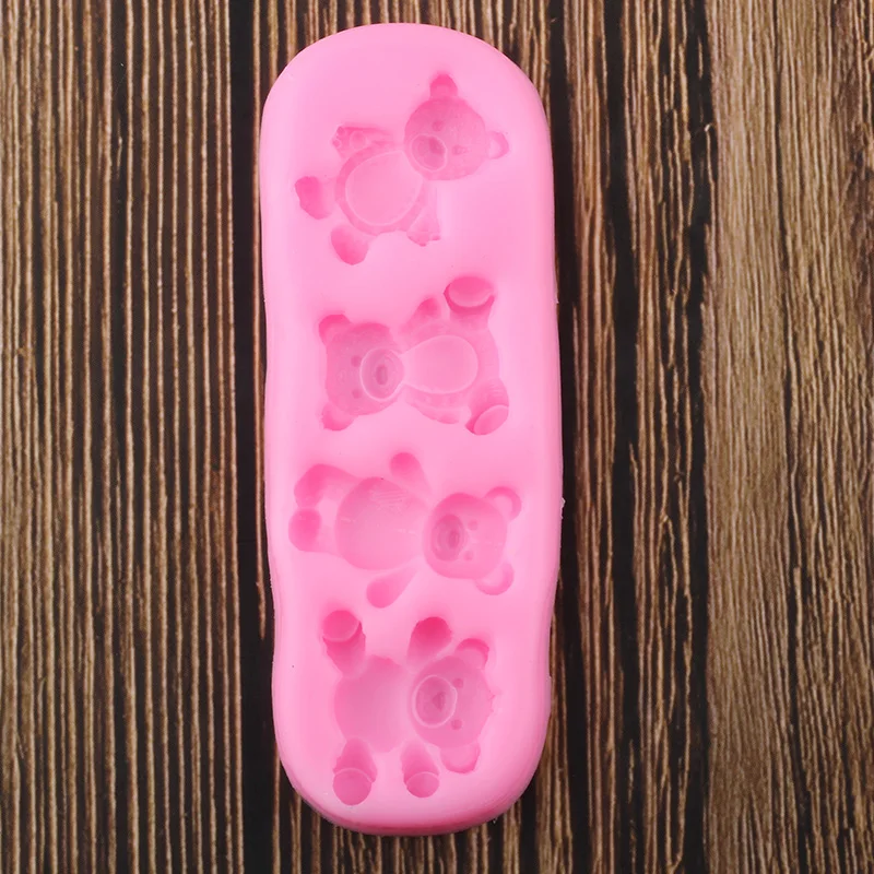 Silicone Mold Cake Decorating Tools Cute Baby Bears Polymer Clay Candy Chocolate Gumpaste DIY Party Cupcake Topper Fondant