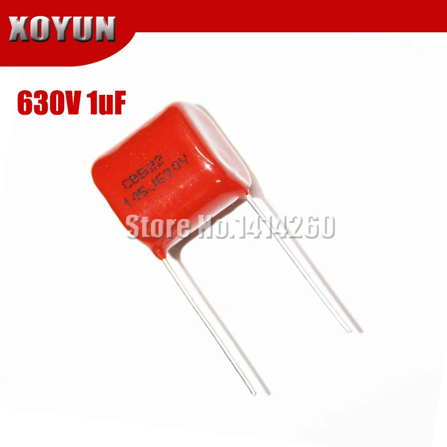 Полипропиленовый пленочный конденсатор 630V105J 630 в 1 мкФ 20 мм 105 1000NF CBB 10 шт. |