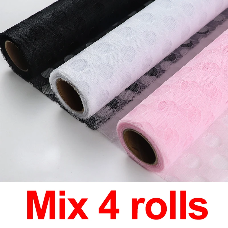 Mix 4rolls 50 см* 5 ярдов рулон цветок упаковка Марля букет цветочный мешок цветок материал марлевые кружева Рождество оберточная бумага - Цвет: Mix 4rolls