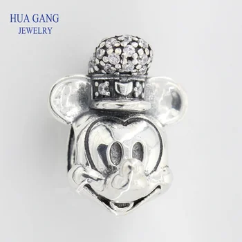 

Popular jewelry 100% 925 sterling silver Disney charm Mickey beads suitable for original brand bracelet DIY beads for jewelry ma