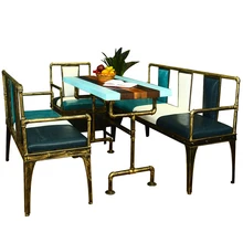 

Modern milk tea shop sofa table chair combination double simple net red dessert shop coffee Western Restaurant leisure