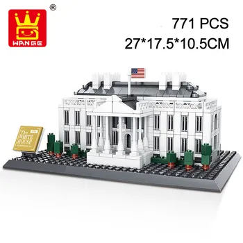 

WANGE 7018 Architecture USA White House of Washington Building Blocks Sets City Bricks Classic Skyline Model Gifts Toys 4214