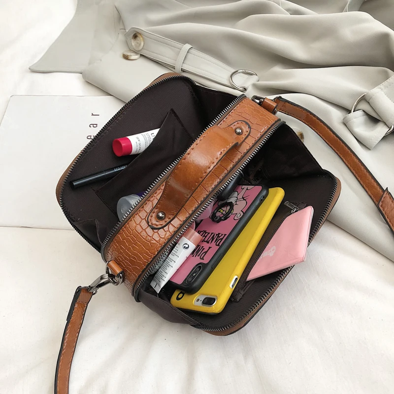 Pattern Leather Crossbody Bags For Women Fashion Small Solid Colors Shoulder Bag Female Handbags and Purses With Handle New