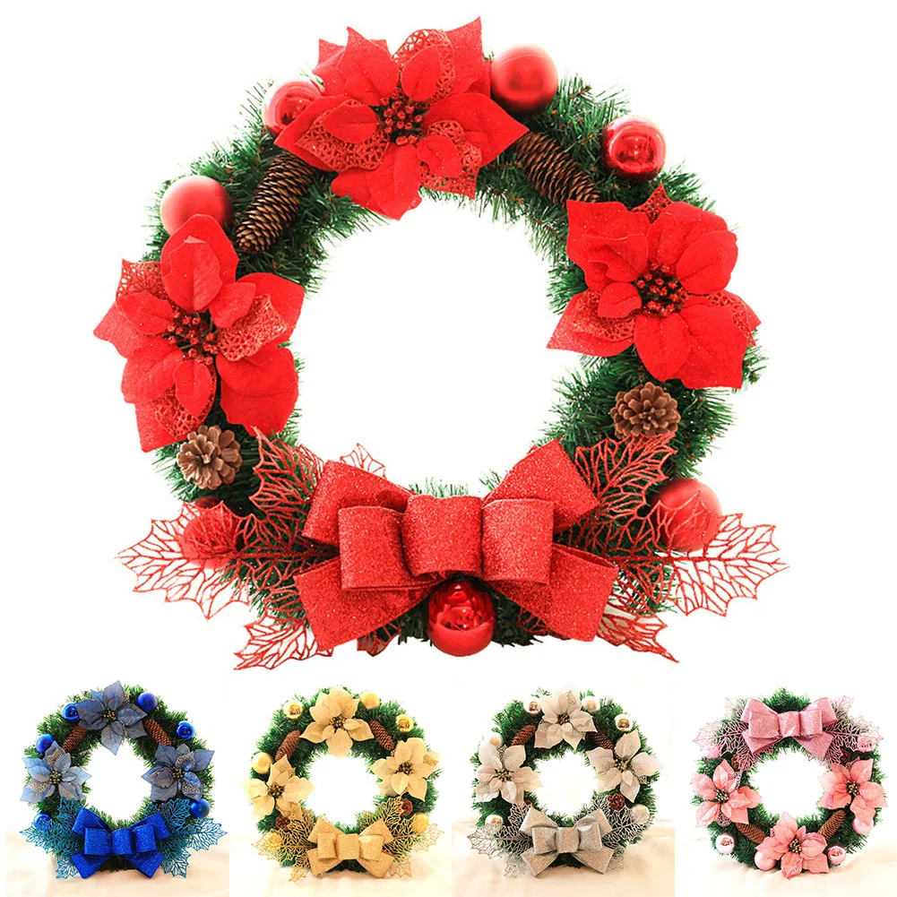 Вечерние украшения для дома, рождественское окно, ротанг, венок, бант, дверь, висячие, фестиваль, ремесла, подвесные шары из искусственных цветов