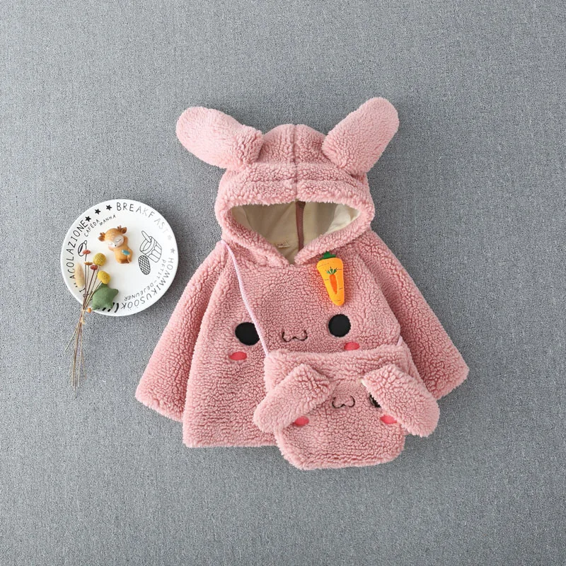 Новые осенне-зимние детские рубашки куртки для малышей детский корейский свитер с ушками и сумкой-почтальоном для девочек
