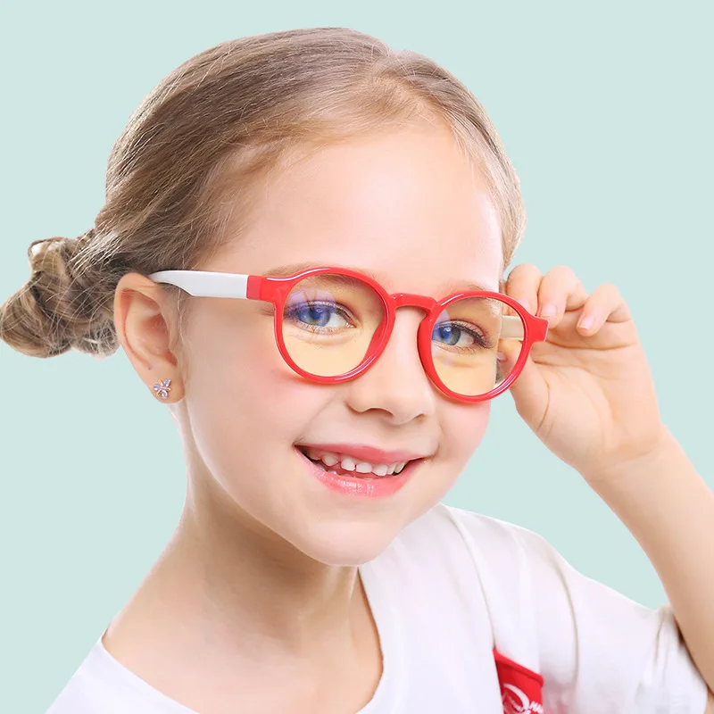 Новые компьютерные очки модные детские противосиние очки для мальчиков и девочек силиконовый материал ретро классические голубые легкие очки