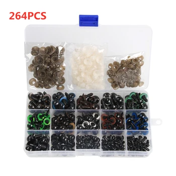 

264pcs/box 6mm 8mm Multicolor Safety Eyes For ToysTeddy Bear Stuffed Snap Animal Amigurumi Puppet Dolls Craft Eyes Handmade Doll