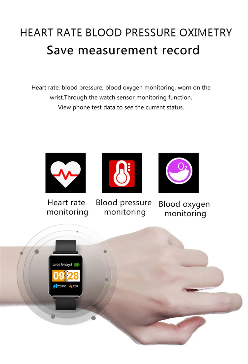 Smart Watch J10 Heart Rate Smart Bracelet Sleep Monitor Fitness Tracker Blood Pressure Watch Color Screen Activity Tracker Band