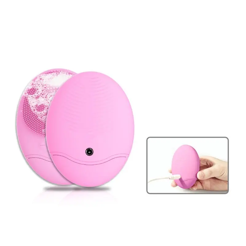 Facial Cleansing Brush Sonic Face Cleanser and Massager Scrubber Silicone Vibrating Waterproof Exfoliating Brush F42B