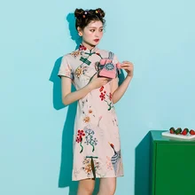 Дизайнерское традиционное китайское платье журавль очаровательное Чонсам японское Harajuku винтажное готическое платье Чонсам Лолита FF2280