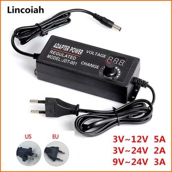 

Adjustable AC to DC 3V-12V 5A Universal adapter with display screen voltage Regulated power supply adatpor 3 12 v
