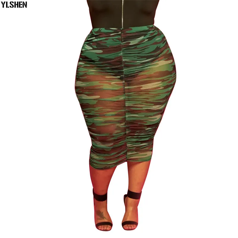 2 Piece Set African Clothes Maxi Dresses for Women Clothing Plus Size Dashiki Sexy Bodysuit Top + Camo Skirt Summer Africa Dress 03