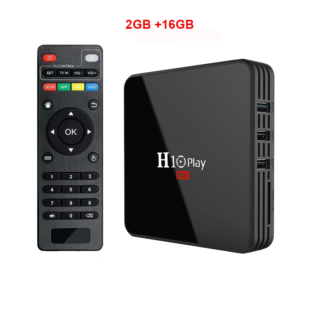 H10 Play tv Box Android 9,0 4 ГБ 32 ГБ 64 Гб Smart tv BOX Allwinner H6 четырехъядерный 6K HDR 2,4 ГГц Wifi Google плеер телеприставка - Цвет: 2GB 16GB