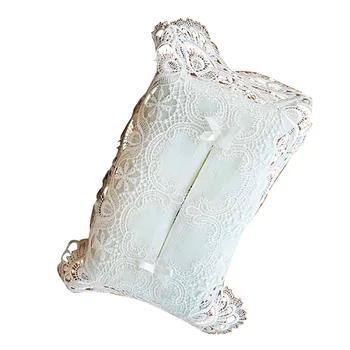 

Display Napkin Case Tissue Box Craft Storage Decoration Home Desk Embroidery Lace Trim Dustproof Modern Gift Cute