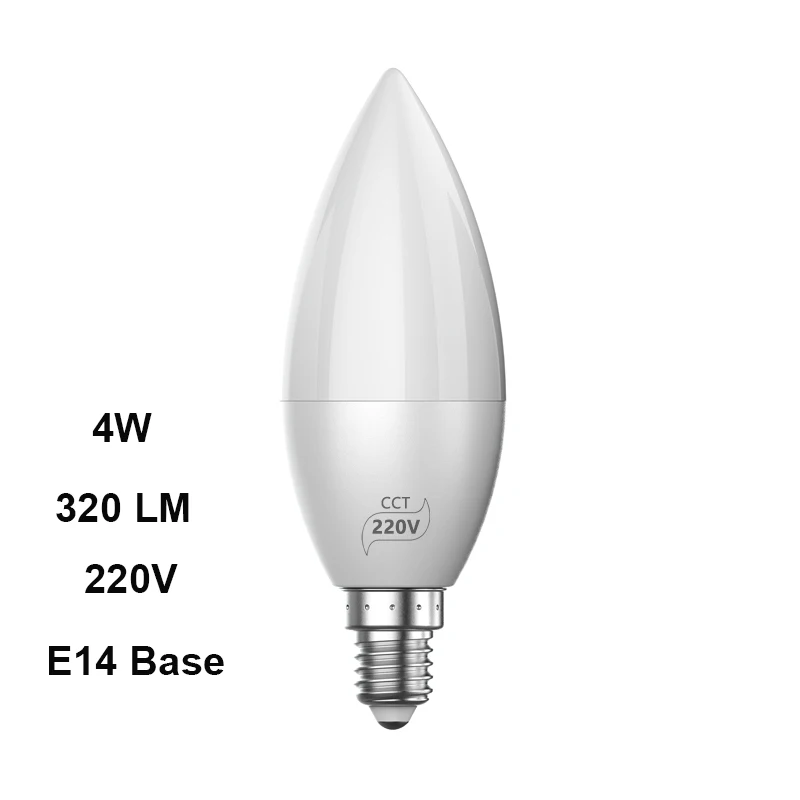 Беспроводная Bluetooth 4,2 умная домашнее ламповое освещение лампа E12/110 V E14/220 V волшебный светодиодный 4W теплый и холодный свет с регулируемой яркостью - Испускаемый цвет: 14 220V