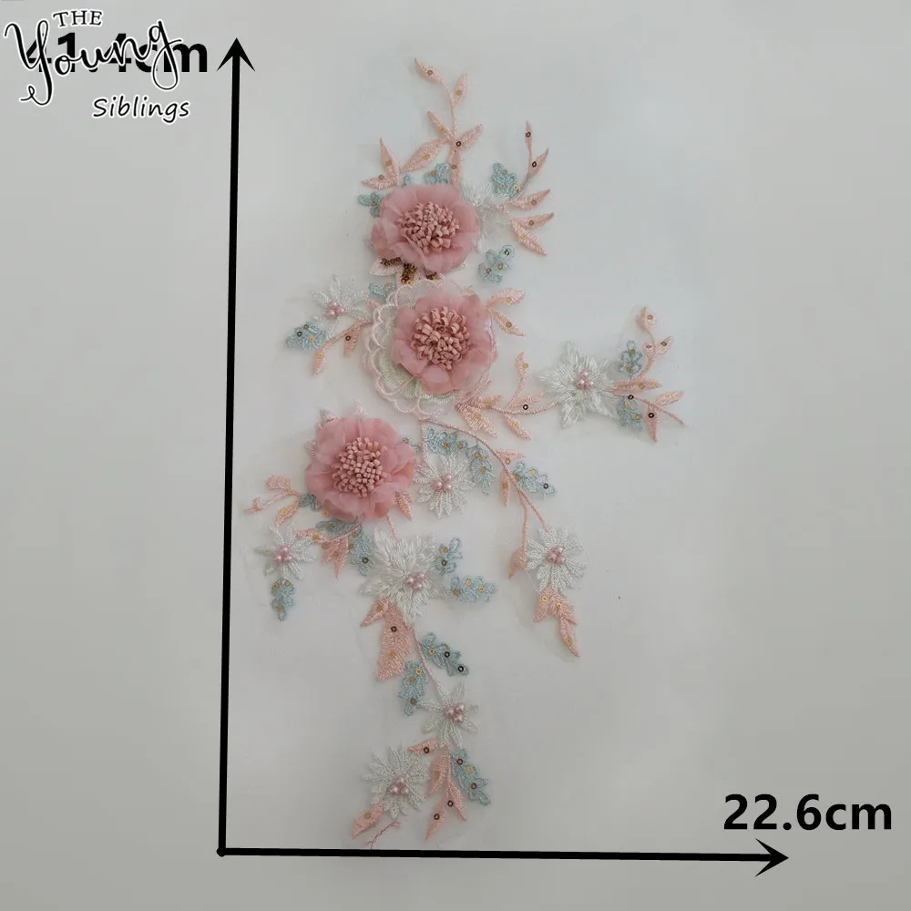 Вышивка 3D цветок кружевной воротник шитье блесток Кружева декольте ABS жемчуг DIY принадлежности ремесло Венеция Аппликация аксессуары для одежды